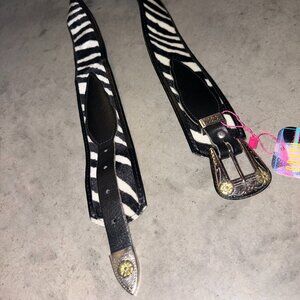 Vintage Zebra Belt 33-36"